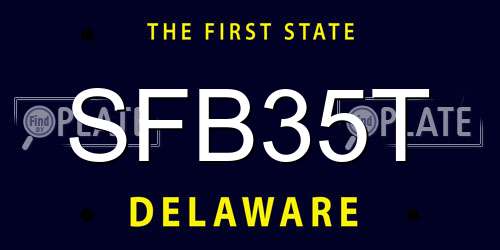 SFB35T Delaware License Plate