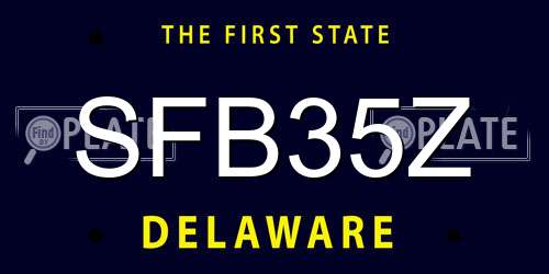 SFB35Z Delaware License Plate