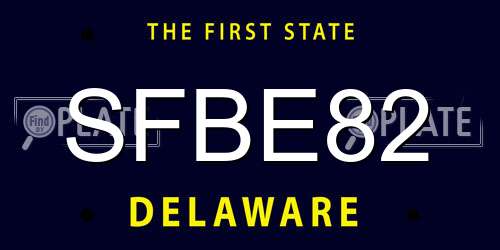 SFBE82 Delaware License Plate