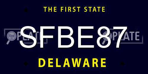 SFBE87 Delaware License Plate