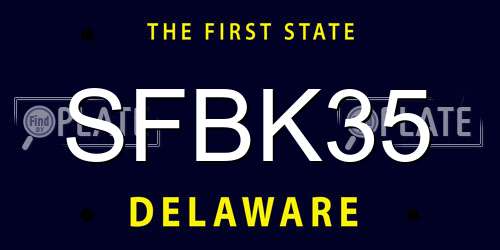 SFBK35 Delaware License Plate