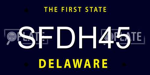 SFDH45 Delaware License Plate