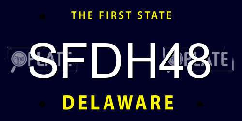 SFDH48 Delaware License Plate