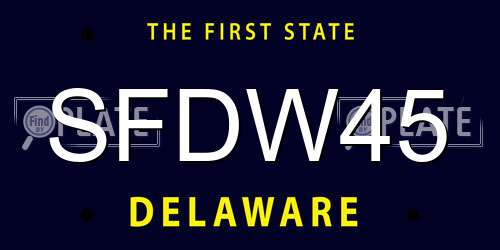 SFDW45 Delaware License Plate