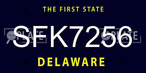 SFK7256 Delaware License Plate