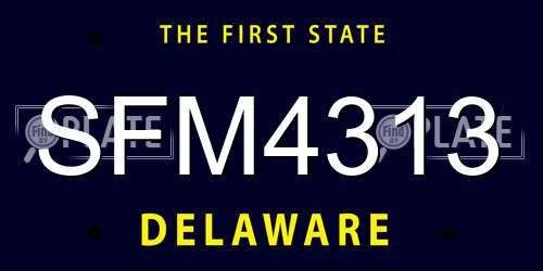 SFM4313 Delaware License Plate