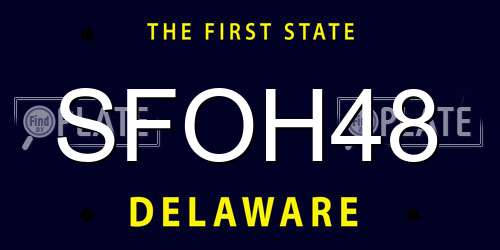 SFOH48 Delaware License Plate