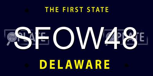 SFOW48 Delaware License Plate