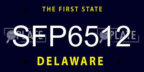 SFP6512 Delaware License Plate