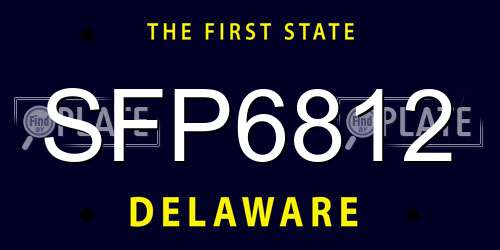 SFP6812 Delaware License Plate