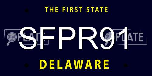 SFPR91 Delaware License Plate
