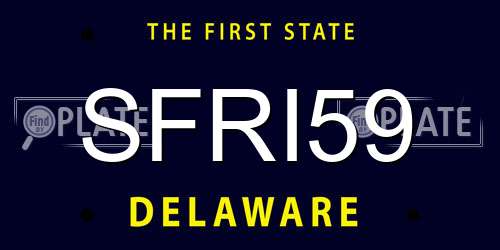 SFRI59 Delaware License Plate