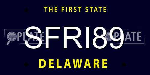SFRI89 Delaware License Plate