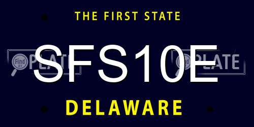 SFS10E Delaware License Plate