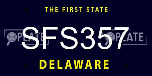 SFS357 Delaware License Plate