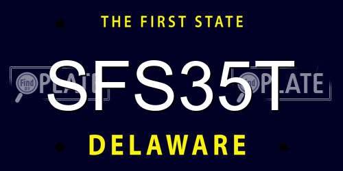 SFS35T Delaware License Plate