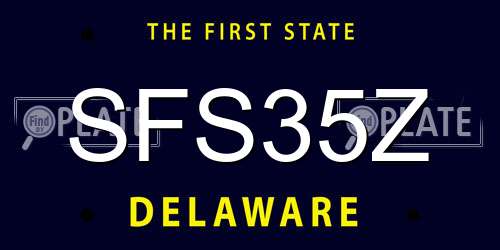 SFS35Z Delaware License Plate