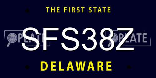 SFS38Z Delaware License Plate