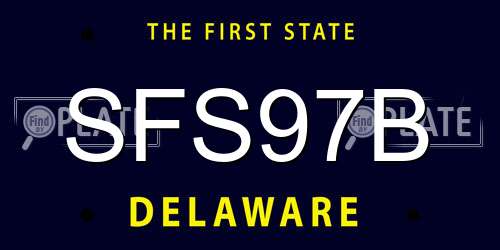 SFS97B Delaware License Plate