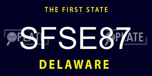 SFSE87 Delaware License Plate