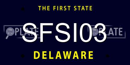 SFSI03 Delaware License Plate