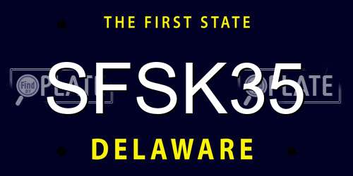 SFSK35 Delaware License Plate