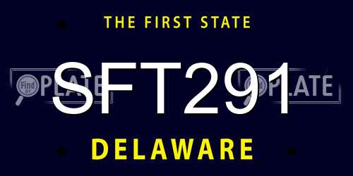 SFT291 Delaware License Plate