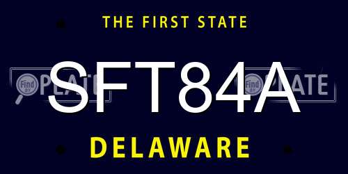 SFT84A Delaware License Plate
