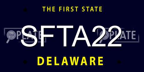 SFTA22 Delaware License Plate