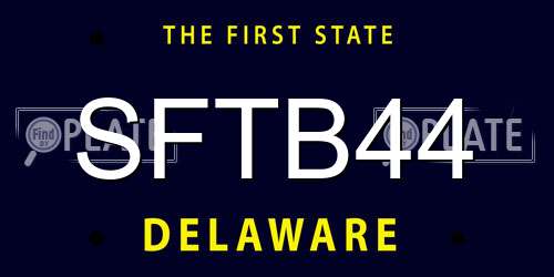 SFTB44 Delaware License Plate
