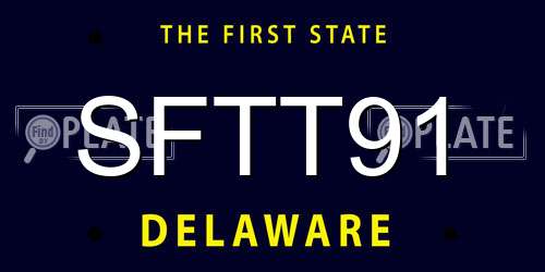 SFTT91 Delaware License Plate