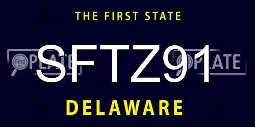 SFTZ91 Delaware License Plate