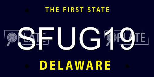 SFUG19 Delaware License Plate