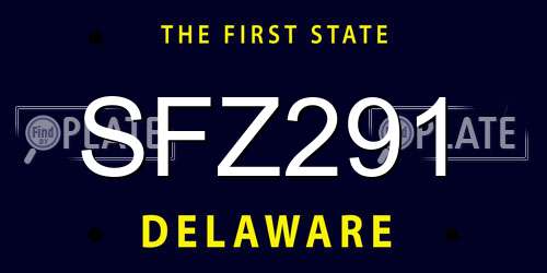 SFZ291 Delaware License Plate