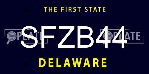 SFZB44 Delaware License Plate