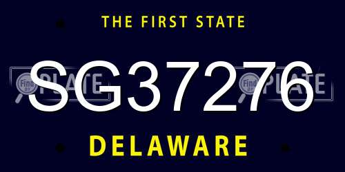 SG37276 Delaware License Plate