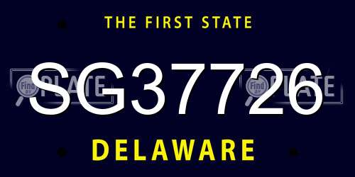 SG37726 Delaware License Plate