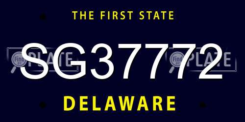 SG37772 Delaware License Plate