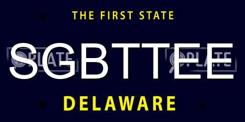 SGBTTEE Delaware License Plate