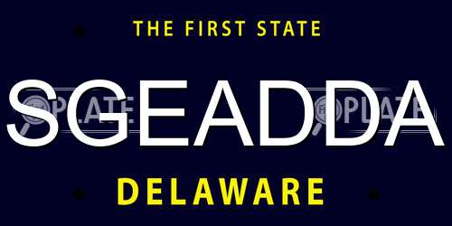 SGEADDA Delaware License Plate
