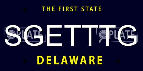 SGETTTG Delaware License Plate