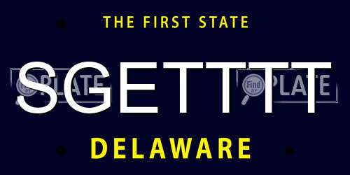 SGETTTT Delaware License Plate
