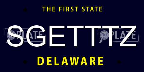 SGETTTZ Delaware License Plate