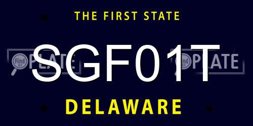 SGF01T Delaware License Plate