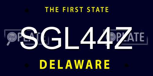SGL44Z Delaware License Plate