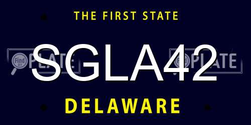 SGLA42 Delaware License Plate