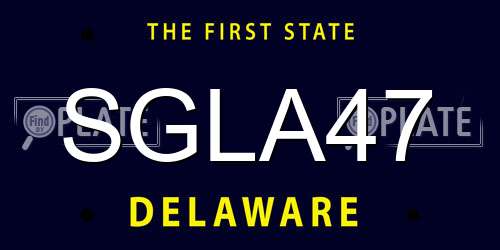 SGLA47 Delaware License Plate