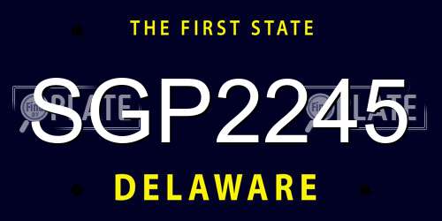 SGP2245 Delaware License Plate