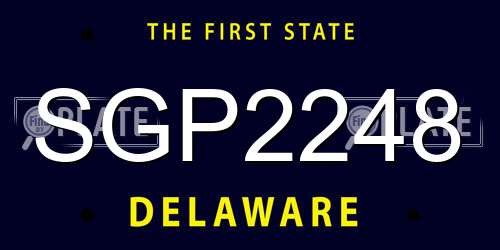 SGP2248 Delaware License Plate