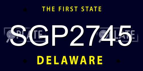 SGP2745 Delaware License Plate